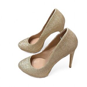 Gold Glitter Call It Spring Women’s Pump Heels 6.5